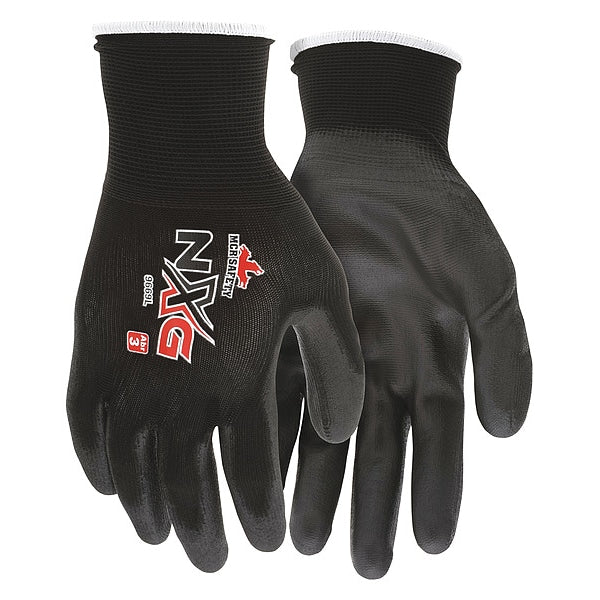 Polyurethane Coated Gloves, Palm Coverage, Black, S, PR