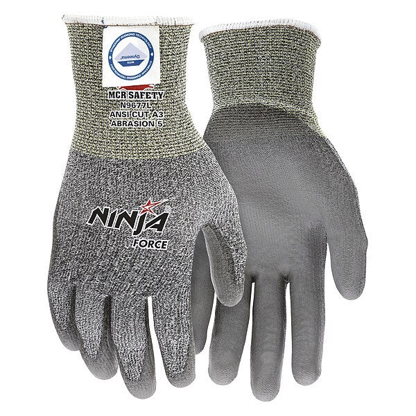 Cut Resistant Coated Gloves, A3 Cut Level, Polyurethane, XL, 1 PR