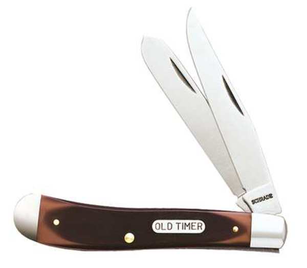 Folding Knife, 2 Blades, 3 In, Brown