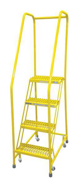70 in H Steel Rolling Ladder, 4 Steps