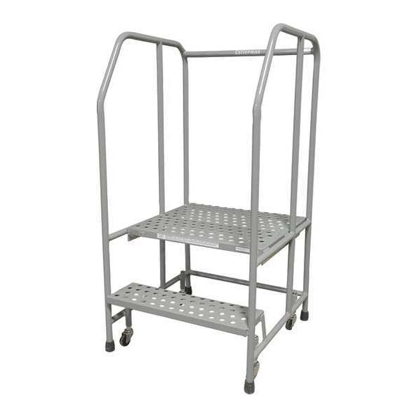 50 in H Steel Rolling Ladder, 2 Steps