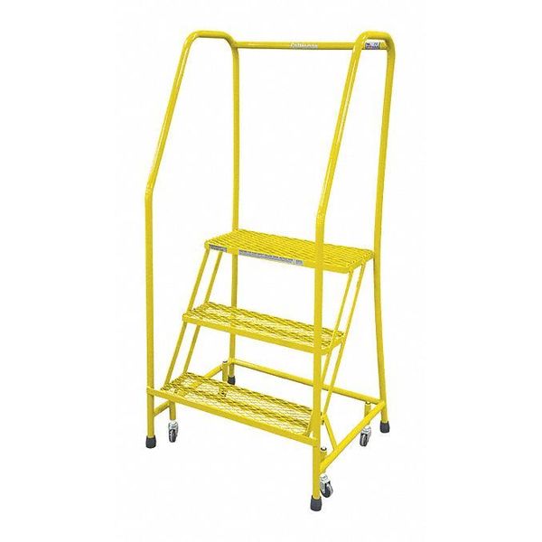 60 in H Steel Rolling Ladder, 3 Steps