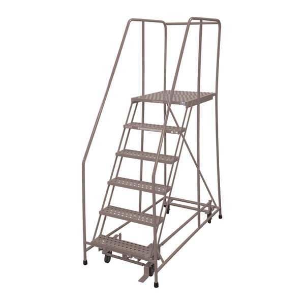 90 in H Steel Rolling Ladder, 6 Steps