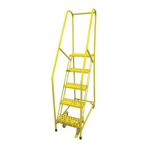 80 in H Steel Rolling Ladder, 5 Steps