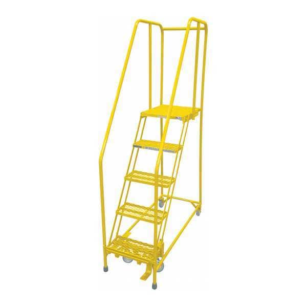 80 in H Steel Rolling Ladder, 5 Steps