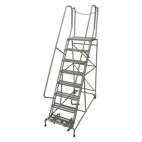 110 in H Steel Rolling Ladder, 8 Steps