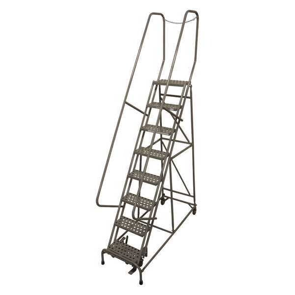 120 in H Steel Rolling Ladder, 9 Steps