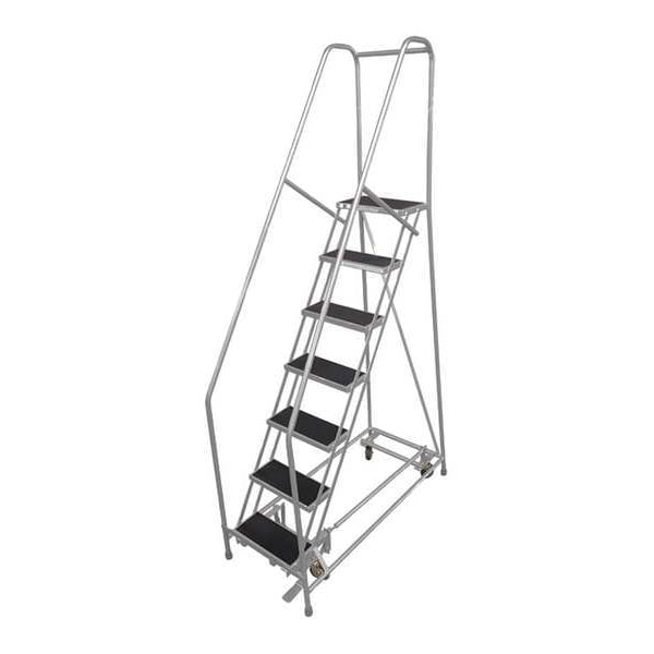 100 in H Steel Rolling Ladder, 7 Steps