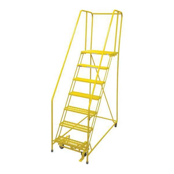 100 in H Steel Rolling Ladder, 7 Steps
