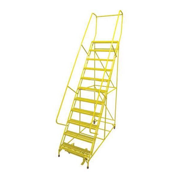 140 in H Steel Rolling Ladder, 11 Steps