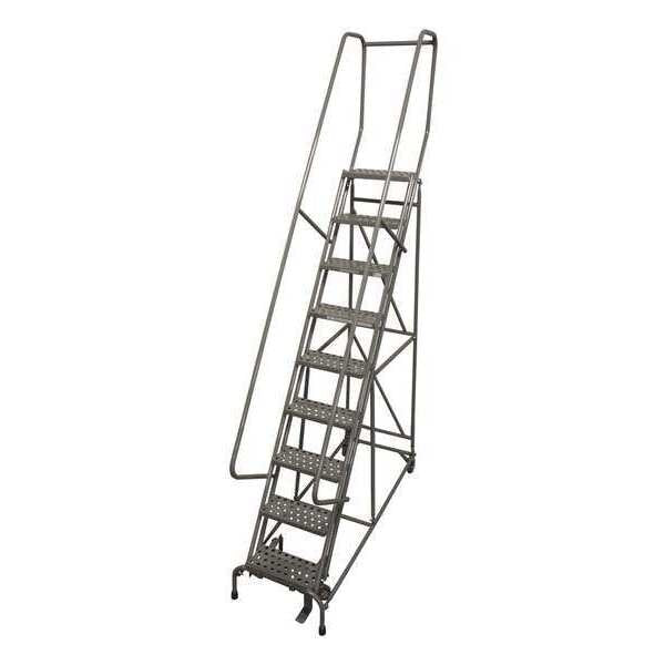 120 in H Steel Rolling Ladder, 9 Steps