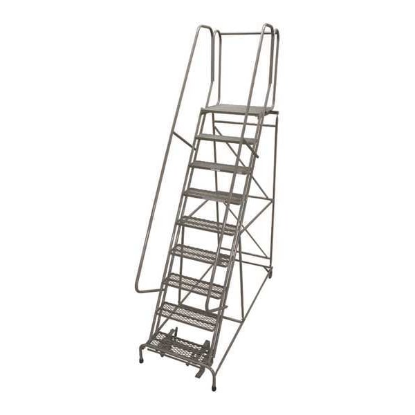 120 in H Steel Rolling Ladder, 9 Steps