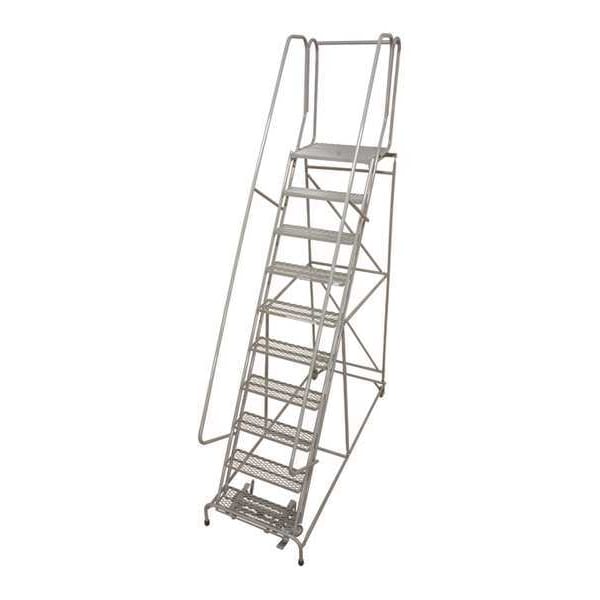 130 in H Steel Rolling Ladder, 10 Steps