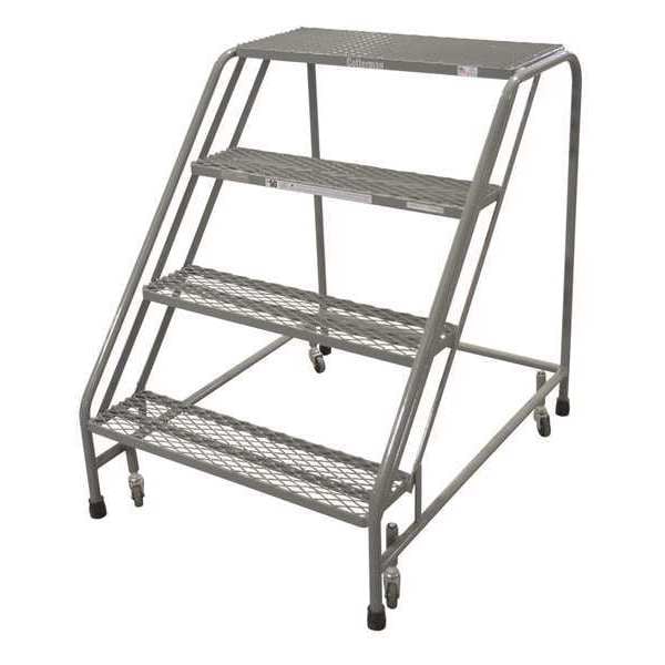 40 in H Steel Rolling Ladder, 4 Steps