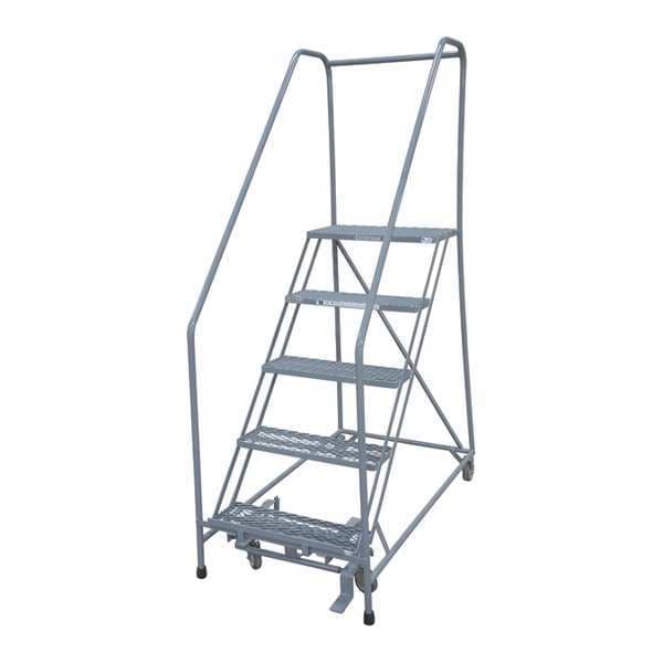 80 in H Steel Rolling Ladder, 5 Steps
