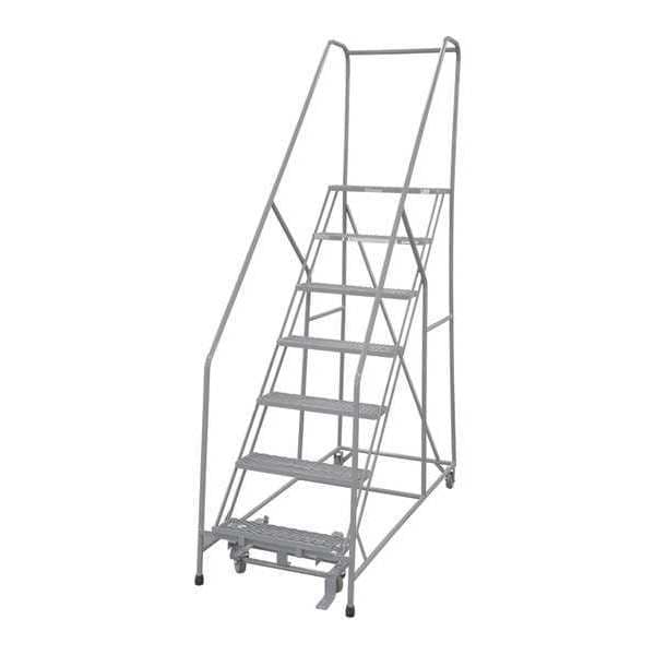 100 in H Steel Rolling Ladder, 7 Steps