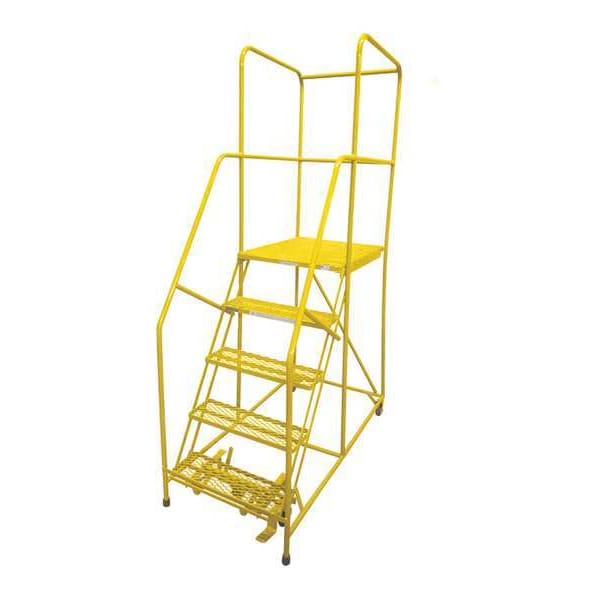 80 in H Steel Rolling Ladder, 5 Steps