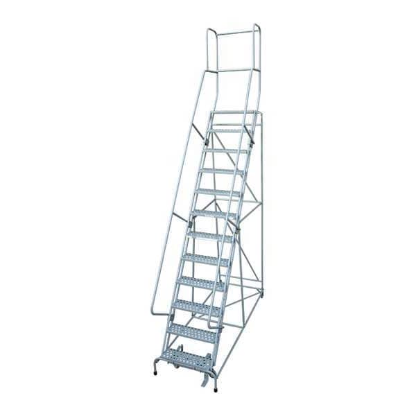 162 in H Steel Rolling Ladder, 12 Steps