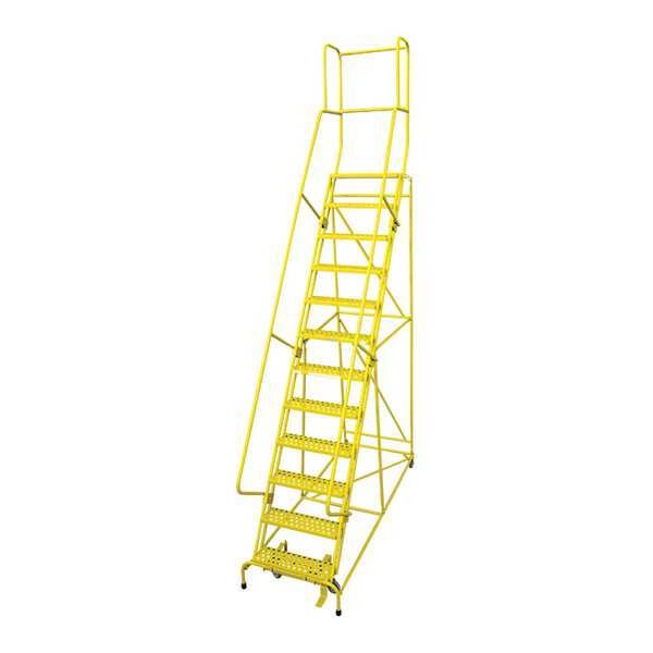 162 in H Steel Rolling Ladder, 12 Steps
