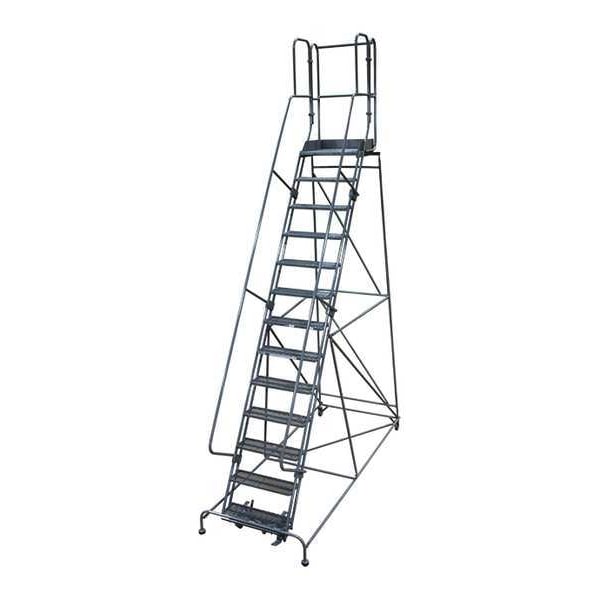 172 in H Steel Rolling Ladder, 13 Steps