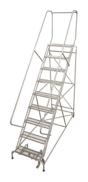 172 in H Steel Rolling Ladder, 13 Steps
