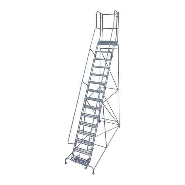 192 in H Steel Rolling Ladder, 15 Steps