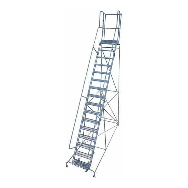 202 in H Steel Rolling Ladder, 16 Steps