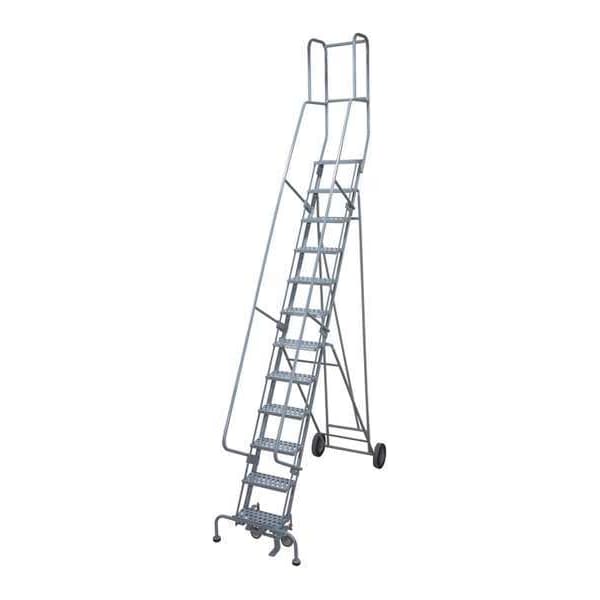 162 in H Steel Rolling Ladder, 12 Steps