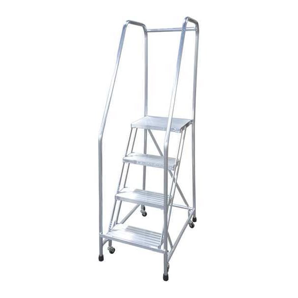 70 in H Aluminum Rolling Ladder, 4 Steps