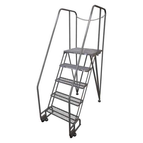 80 in H Steel Tilt and Roll Ladder, 5 Steps