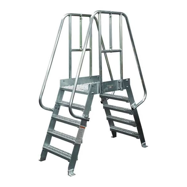 Crossover Ladder, 4 Step, Aluminum, 74In. H