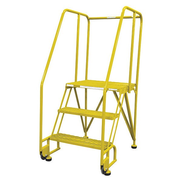 60 in H Steel Tilt and Roll Ladder, 3 Steps