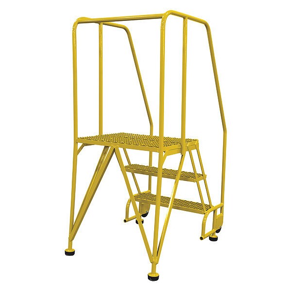 60 in H Steel Tilt and Roll Ladder, 3 Steps