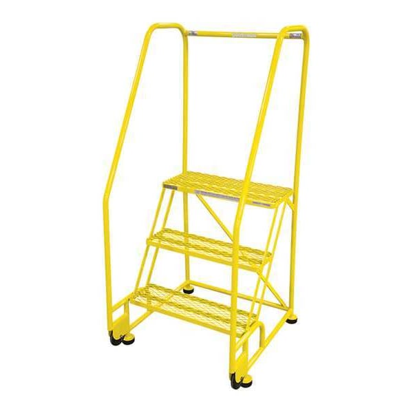 60 in H Steel Tilt and Roll Ladder, 3 Steps