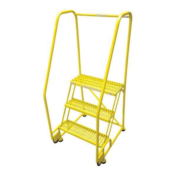 60 in H Steel Tilt and Roll Ladder, 3 Steps
