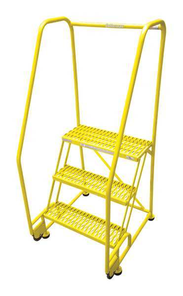 60 in H Steel Tilt and Roll Ladder, 3 Steps