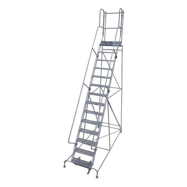 162 in H Steel Rolling Ladder, 12 Steps