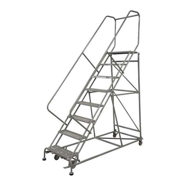 192 in H Steel Rolling Ladder, 15 Steps