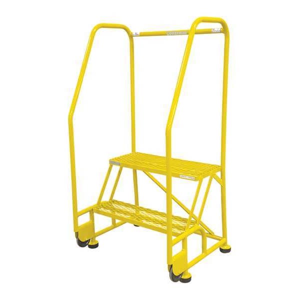 50 in H Steel Tilt and Roll Ladder, 2 Steps