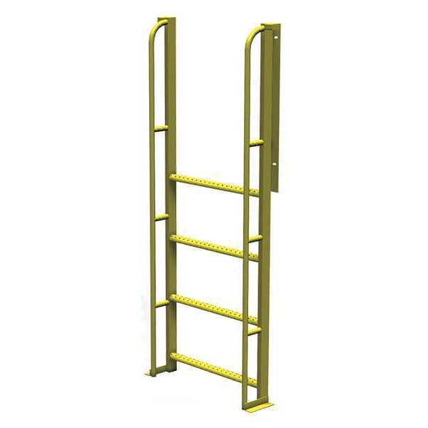 82 in Ladder, Steel, 4 Steps, Yellow Powder Coated Finish