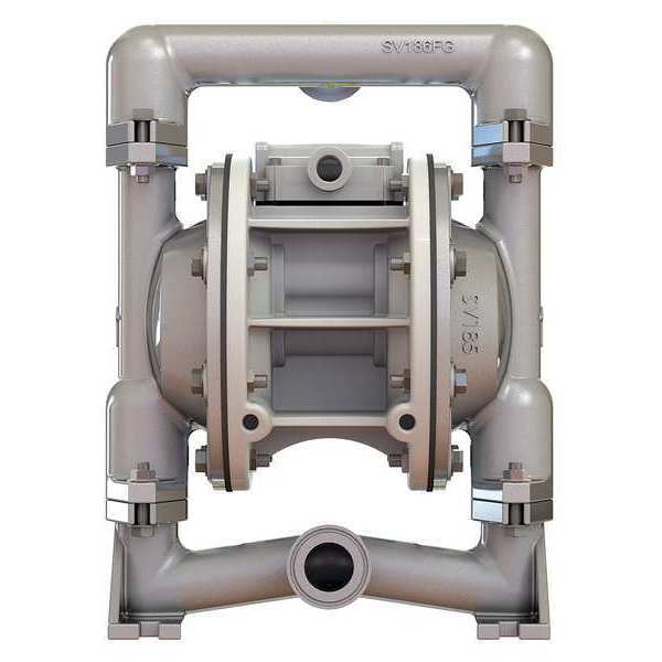 Double Diaphragm Pump, Stainless steel, Air Operated, PTFE, 46 GPM
