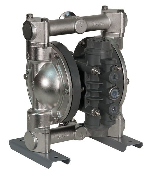 Double Diaphragm Pump, 316 Stainless Steel, Air Operated, PTFE, 46 GPM