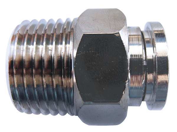 Nickel Plated Brass Male Adapter, 1/2 in Tube Size