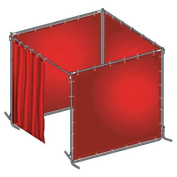 Welding Booth, 8 ft. W, 6ft, 0.014 in., Red