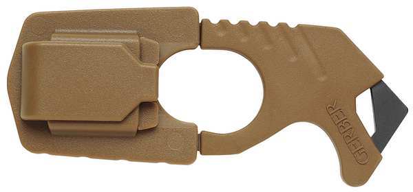 Safety Strap Cutter, Fixed Blade, Hook, Rubber, 4 3/8 in L.