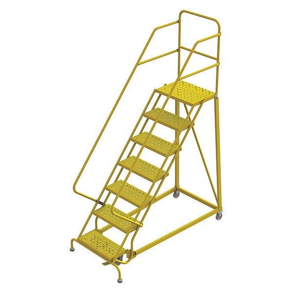 Rolling Ladder, Steel, Safety Angle, 7-Step