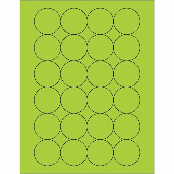 Tape Logic® Fluorescent Circle Laser Labels, 1 2/3