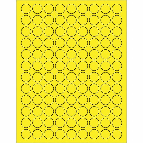 Tape Logic® Fluorescent Circle Laser Labels, 3/4