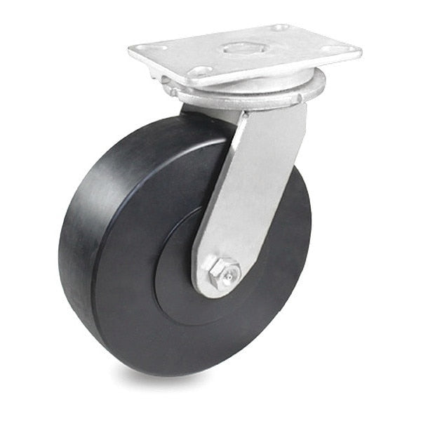 Caster, Swivel Plate, Black Nylon, 3500 lb.