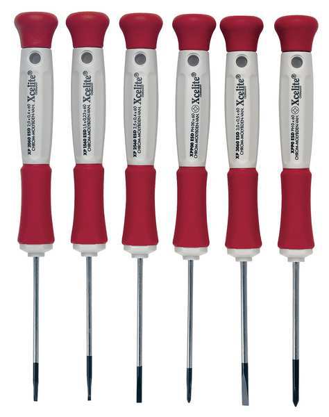 Precision Screwdriver Set, Sl/Ph, 6 pcs